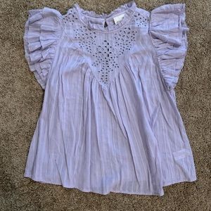 Ruffled Shirt Sleeve Top